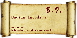 Badics István névjegykártya