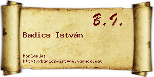 Badics István névjegykártya
